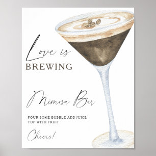 Poster Espresso Martini chá de noiva bar de Mimosa