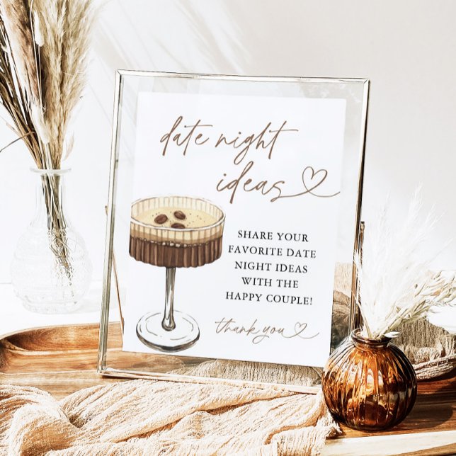 Poster Espresso Martini Date Night Ideas Sign (Criador carregado)