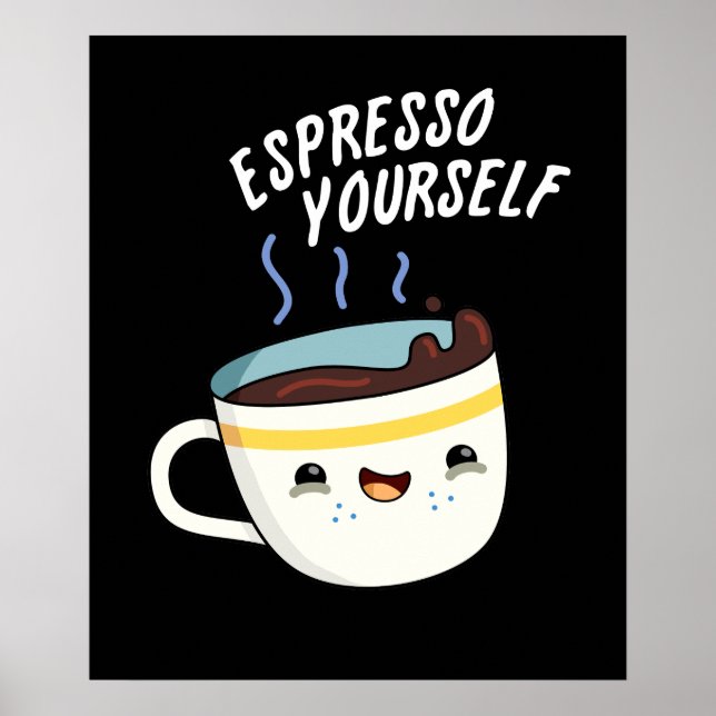 Poster Espresso Seu Café Engraçado Pun Dark BG (Frente)