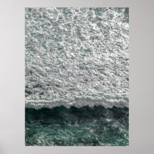 Poster Espuma Das Ondas Do Oceano Aéreo - Água Costeira D