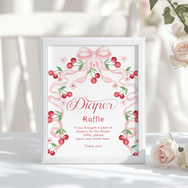 Poster Espuma de Fralda de cereja, arco rosa, (Criador carregado)