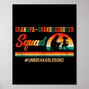 Poster Esquadrão avô vintage retrô neta dia dos pais