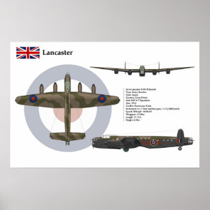 Pôster Esquadrão Avro Lancaster BI Especial 617