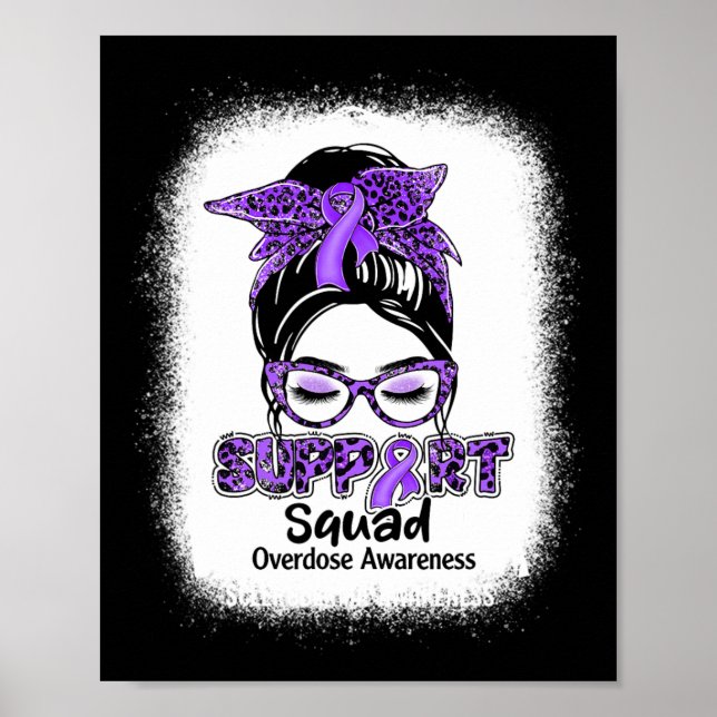 Poster Esquadrão Cabelo Bagunçado Laço Roxo Conscientizaç (Frente)
