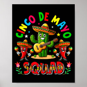 Poster Esquadrão Cinco De Mayo Cacto Mexicano Chapéu Play