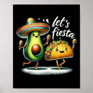 Poster Esquadrão da Festa Tacos de Abacate Vamos Festa Di