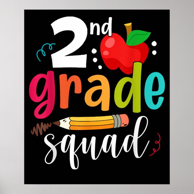 Poster Esquadrão da Segunda Série Funny Back To School 2º (Frente)