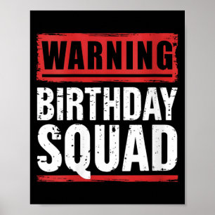 Poster Esquadrão de Aniversário Feminino Citações Engraça