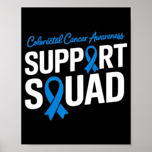 Poster Esquadrão de apoio à fita azul para câncer colorre