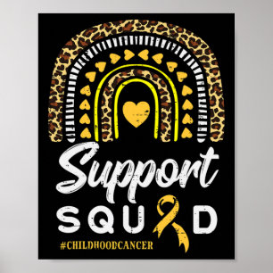 Poster Esquadrão de Apoio Arco-Íris Leopardo Infância Cân