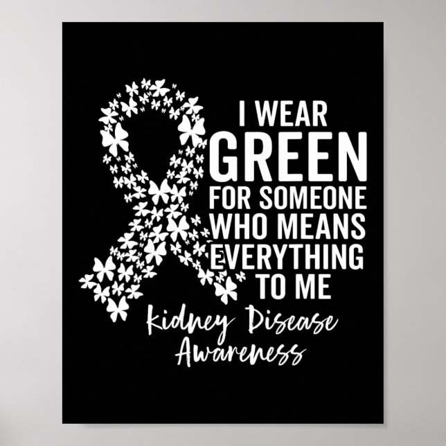 Poster Esquadrão De Apoio Eu Visto Verde Para Doença Rena (Frente)
