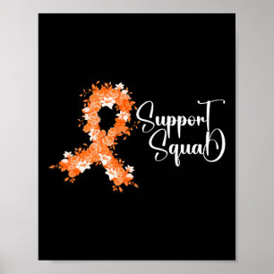 Poster Esquadrão de Apoio Fita Laranja Leucemia Câncer de