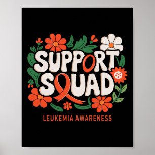 Poster Esquadrão de Apoio Fita Laranja Leucemia Câncer de