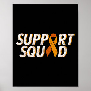 Poster Esquadrão de Apoio Fita Laranja Leucemia Câncer de