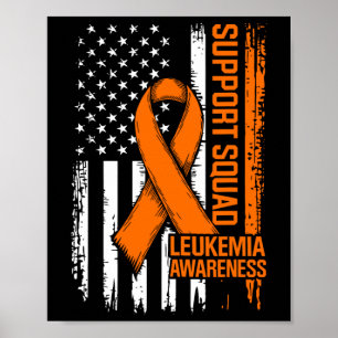 Poster Esquadrão de Apoio Fita Laranja Leucemia Câncer de