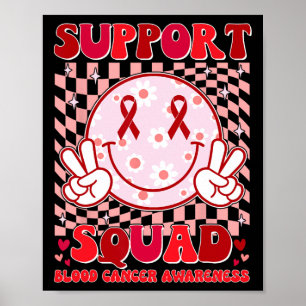 Poster Esquadrão de Apoio Motivacional Groovy Câncer de S