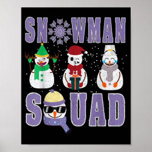 Poster Esquadrão de Boneco de Neve Divertido Família Comb