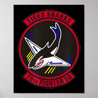 Poster Esquadrão de Combatentes da Air Ce 75 - Tubarões d