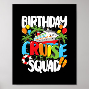 Poster Esquadrão de Cruzeiro de Aniversário Viagem ao Mar