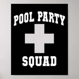 Poster Esquadrão de festa de piscina fofo papai cruzeiro