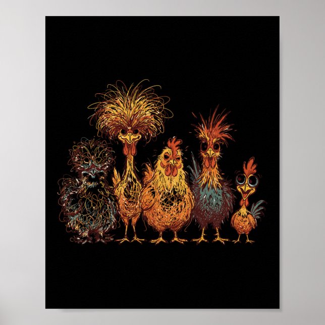 Poster Esquadrão de Frango Louco Pássaros da Fazenda de C (Frente)