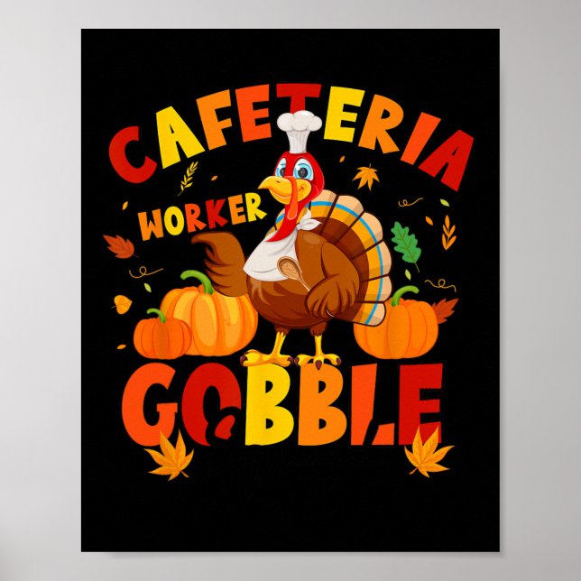 Poster Esquadrão de Gobble do Trabalhador de Cafeteria de (Frente)