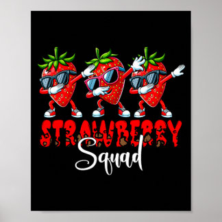 Poster Esquadrão de morango três fazendo dab de morangos