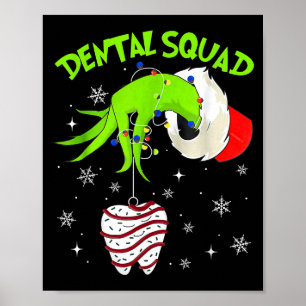Poster Esquadrão de Natal Dentista Fofo Higienista Dental