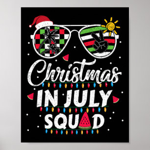 Poster Esquadrão de Natal em Julho Divertido Xmas de Verã