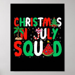 Poster Esquadrão de Natal em Julho Engraçado Xmas de Verã