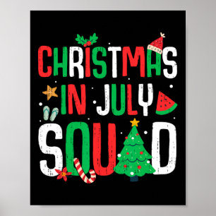 Poster Esquadrão de Natal em Julho Festa de Verão Engraça
