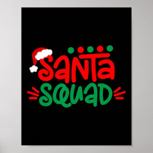 Poster Esquadrão de Papais noeis Xmas de Combinação da Fa