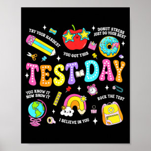Poster Esquadrão de professor aluno dia de teste fofo esc