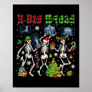 Poster Esquadrão de Raio-X Natal Três Rena de Elfo de Pap