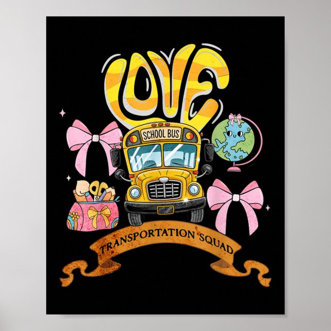 Poster Esquadrão de Transporte Doodle Assistente de Ônibu (Frente)