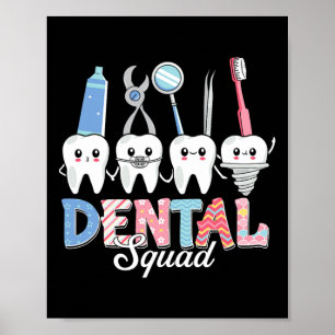 Poster Esquadrão Dental De Páscoa Engraçado Para Higiene 