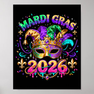 Poster Esquadrão do Carnaval 2026 Máscara de Contas Desig