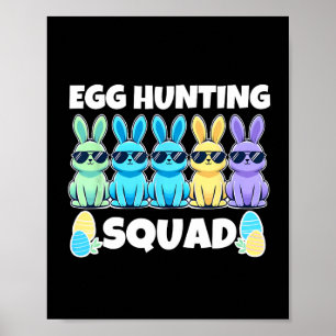 Poster Esquadrão do Coelho de Páscoa Humor Dia de Caça ao