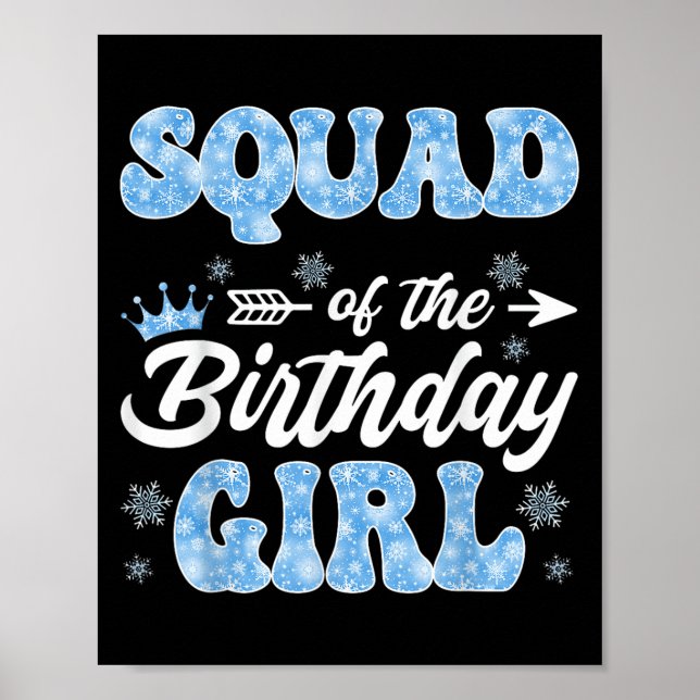 Poster Esquadrão Do Floco De Neve Da Garota De Aniversári (Frente)
