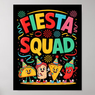 Poster Esquadrão engraçado da festa do taco cinco de maio