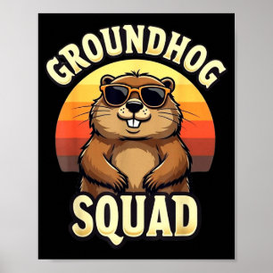 Poster Esquadrão Engraçado de Marmota Dia Feliz da Marmot