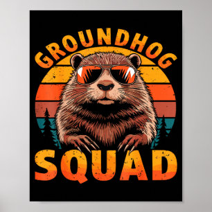 Poster Esquadrão Engraçado de Marmota Feliz Dia da Marmot