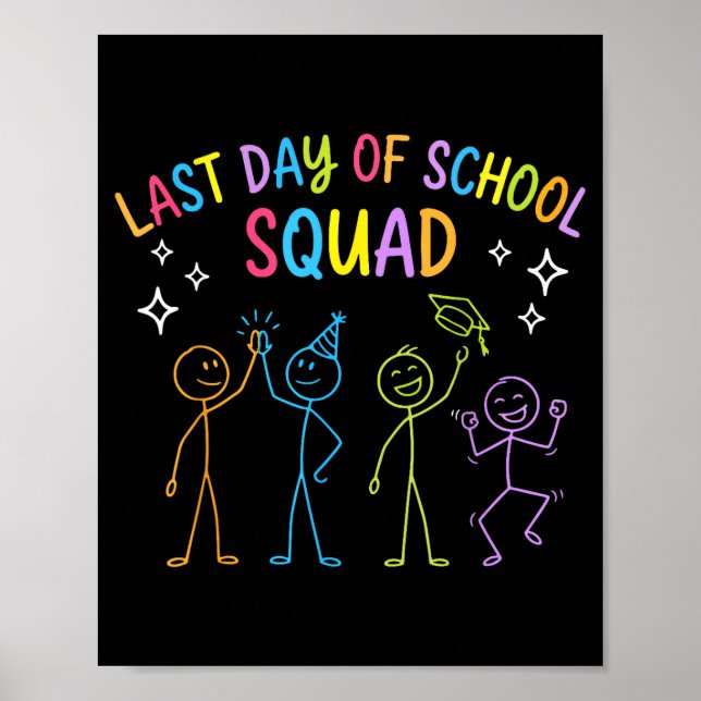 Poster Esquadrão engraçado do último dia de escola  (Frente)