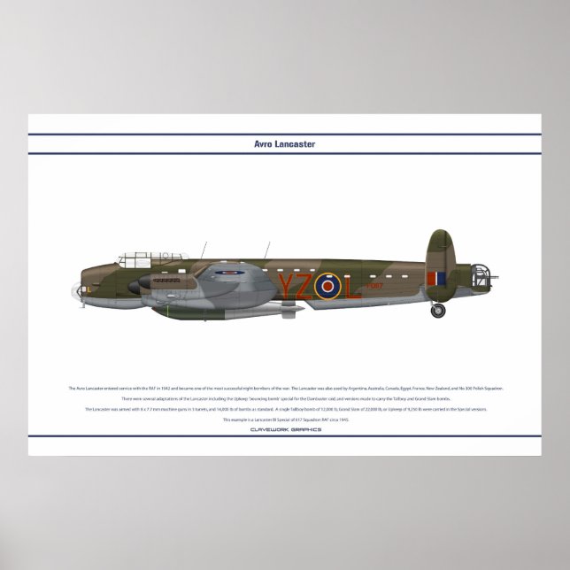 Pôster Esquadrão Especial 617 do Lancaster BI (Frente)