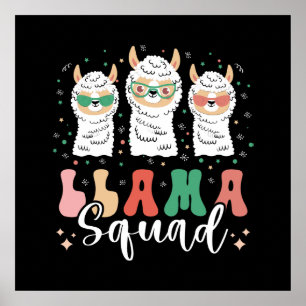 Poster Esquadrão Funny Llama Óculos escuros Legal Llamas 