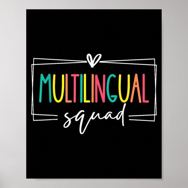 Poster Esquadrão Multilíngue Língua Internacional Dupla (Frente)