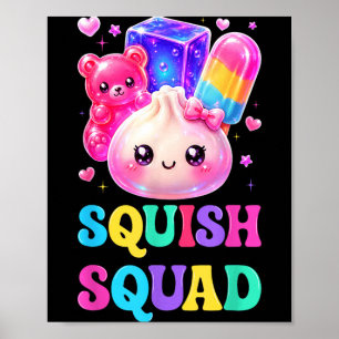 Poster Esquadrão Squish Fofa Kawaii Bolinho Doce Arco-íri