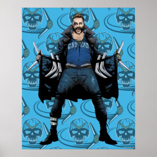 Pôster Esquadrão Suicida Boomerang Comic Book Art