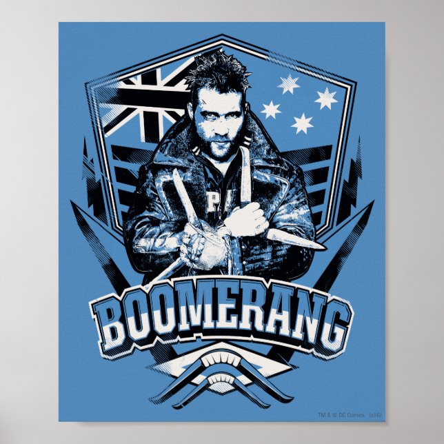 Poster Esquadrão Suicida | Crachá de Boomerang (Frente)