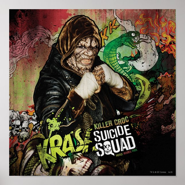 Poster Esquadrão Suicida | Grafite de Caracteres Croc da  (Frente)